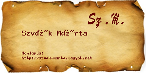 Szvák Márta névjegykártya