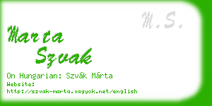 marta szvak business card